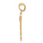 10k Two-tone I LOVE YOU with Flower Key Charm