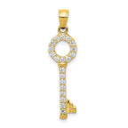 10k CZ Key Pendant
