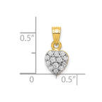 10k CZ Cluster Small Heart Charm