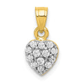 10k CZ Cluster Small Heart Charm