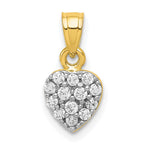 10k CZ Cluster Small Heart Charm