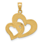 10K and White Rhodium Double Heart Pendant
