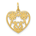 10K MOM in Heart with Flowers Charm