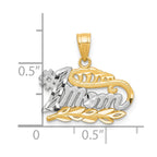 10K and White Rhodium #1 MOM Charm