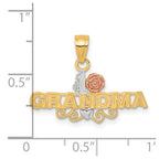 10K Two-Tone and White Rhodium #1 GRANDMA Charm