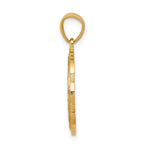10K Two-tone and White Rhodium 15 ANOS Oval Pendant