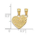 10K BIG SIS / LIL SIS 2-Piece Break-Apart Heart Charm