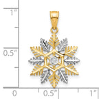 10K and White Rhodium Snowflake Charm
