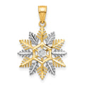 10K and White Rhodium Snowflake Charm