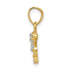 10K and White Rhodium CZ Dragonfly Charm