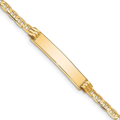 10k Polished Solid Chain/Solid Plate Anchor Link 25x5mm Plate ID Bracelet