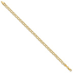 10k 4.5mm Solid Diamond-cut Double Link 8 inch Charm Bracelet