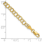 10k 4.5mm Solid Diamond-cut Double Link 8 inch Charm Bracelet