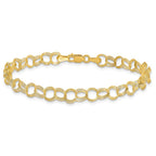 10k 5mm Solid Triple Link 7 inch Charm Bracelet