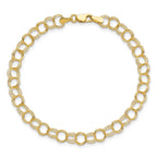 10k 5mm Solid Triple Link 7 inch Charm Bracelet