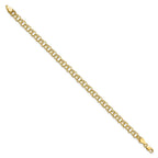 10k 5.25mm Solid Diamond-cut Double Link 8 inch Charm Bracelet