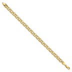 10k 5.5mm Solid Diamond-cut Double Link 8 inch Charm Bracelet