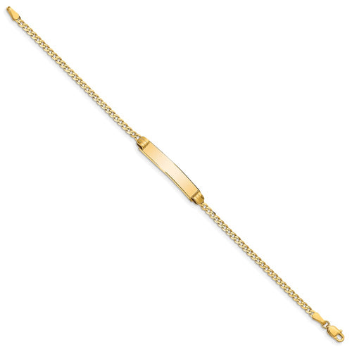 10k Polished Solid Chain/Solid Plate Curb Link 25x5mm Plate ID Bracelet