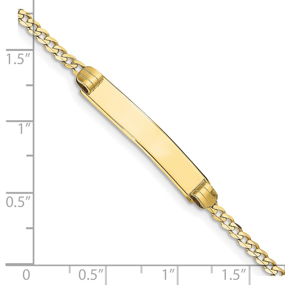 10k Polished Solid Chain/Solid Plate Curb Link 25x5mm Plate ID Bracelet