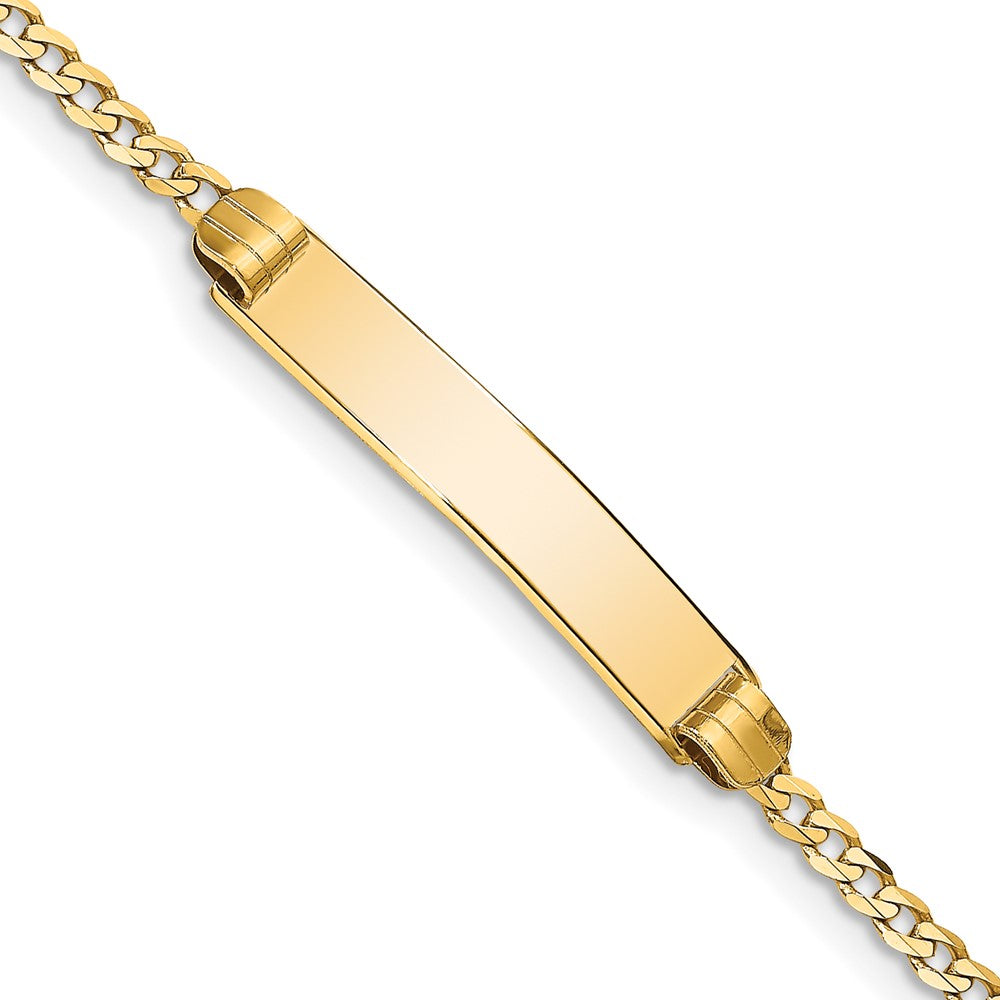 10k Polished Solid Chain/Solid Plate Curb Link 25x5mm Plate ID Bracelet