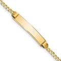 10k Polished Solid Chain/Solid Plate Curb Link 25x5mm Plate ID Bracelet