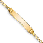 10k Polished Solid Chain/Solid Plate Curb Link 25x5mm Plate ID Bracelet