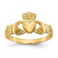 10k Polished Ladies Claddagh Ring