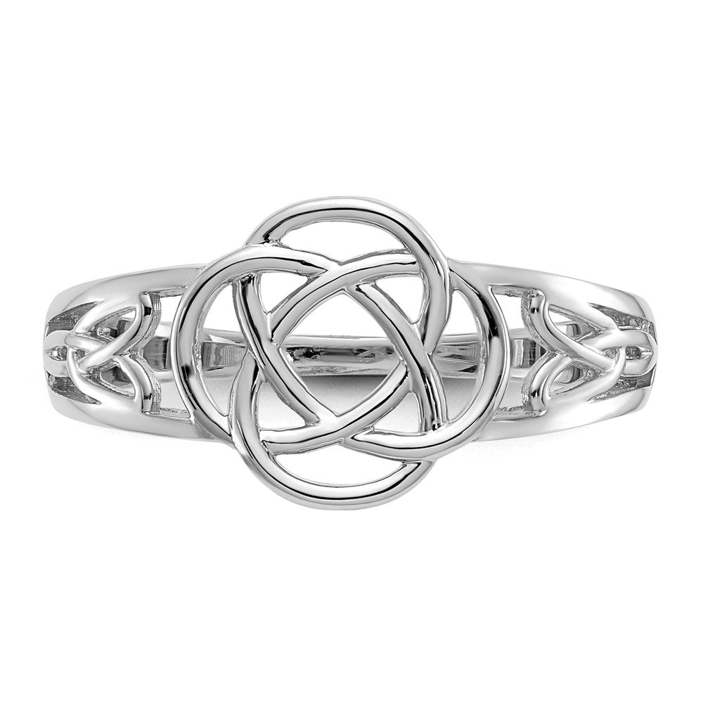 10k White Gold Polished Ladies Celtic Knot Ring