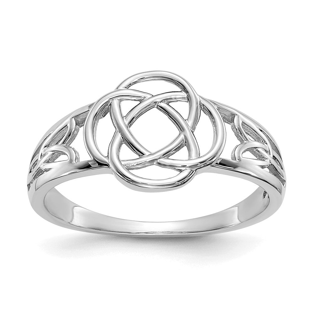 10k White Gold Polished Ladies Celtic Knot Ring