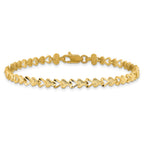 10k Diamond-cut Heart 7 inch Bracelet