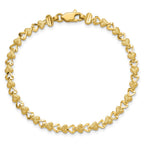 10k Diamond-cut Heart 7 inch Bracelet