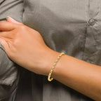 10k Diamond-cut Heart 7 inch Bracelet