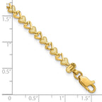 10k Diamond-cut Heart 7 inch Bracelet