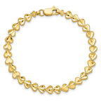10k Diamond-cut Heart 7 inch Bracelet