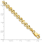 10k Diamond-cut Heart 7 inch Bracelet