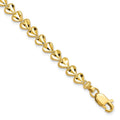 10k Diamond-cut Heart 7 inch Bracelet