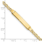 10k Polished Semi-Solid Chain/Solid Plate Anchor Link 25x5mm Plate ID Bracelet
