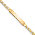 10k Polished Semi-Solid Chain/Solid Plate Anchor Link 25x5mm Plate ID Bracelet