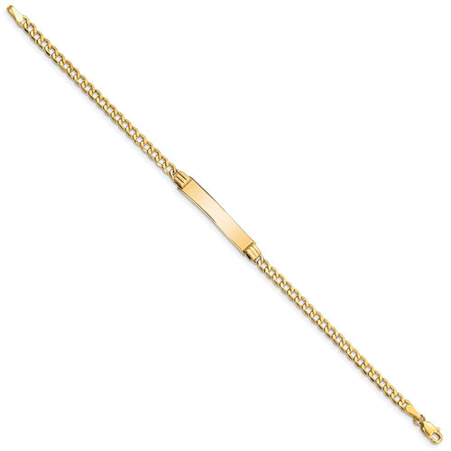 10k Polished Semi-Solid Chain/Solid Plate Cuban Link 25x5mm Plate ID Bracelet