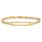 10k Polished Semi-Solid Chain/Solid Plate Cuban Link 25x5mm Plate ID Bracelet