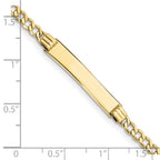 10k Polished Semi-Solid Chain/Solid Plate Cuban Link 25x5mm Plate ID Bracelet