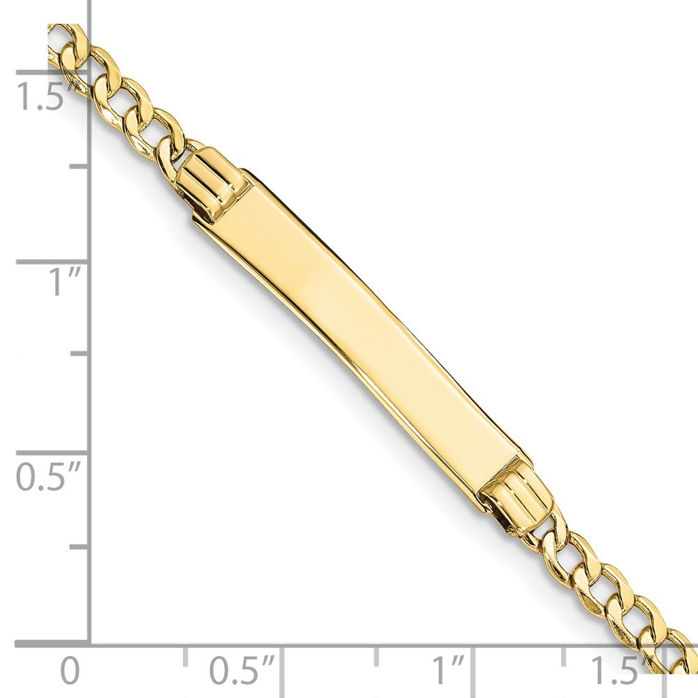 10k Polished Semi-Solid Chain/Solid Plate Cuban Link 25x5mm Plate ID Bracelet