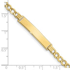 10k Polished Semi-Solid Chain/Solid Plate Curb Link 33x6mm Plate ID Bracelet