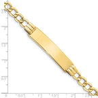 10k Polished Semi-Solid Chain/Solid Plate 5.9mm Curb Link 37x10mm Plate ID Bracelet