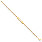 10k Polished Semi-Solid Chain/Solid Plate Cuban Link 20x4.5mm Plate 6 inch Baby/Child ID Bracelet