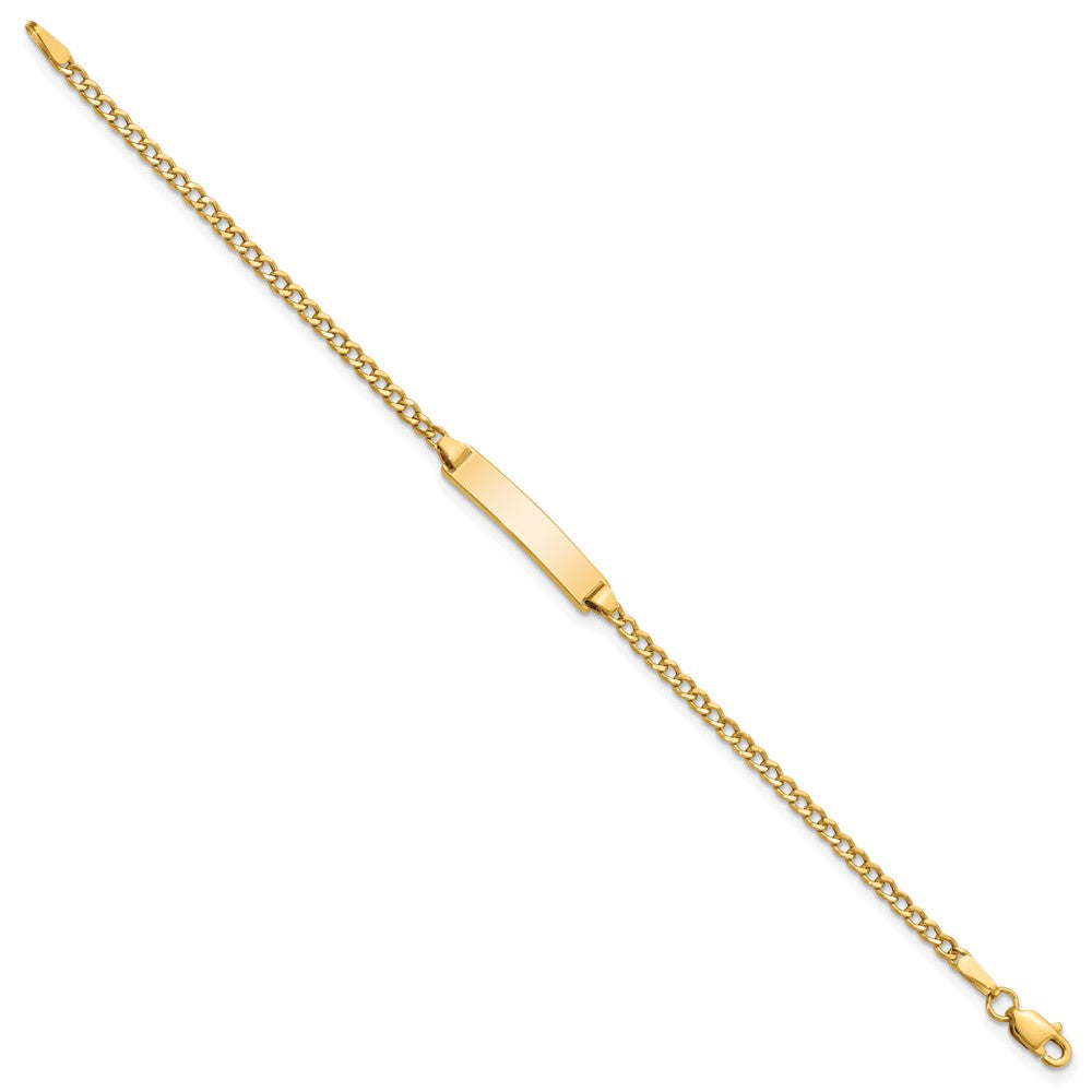 10k Polished Semi-Solid Chain/Solid Plate Cuban Link 20x4.5mm Plate 5.5 inch Baby/Child ID Bracelet