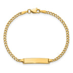 10k Polished Semi-Solid Chain/Solid Plate Cuban Link 20x4.5mm Plate 5.5 inch Baby/Child ID Bracelet