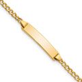 10k Polished Semi-Solid Chain/Solid Plate Cuban Link 20x4.5mm Plate 6 inch Baby/Child ID Bracelet