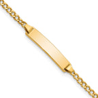 10k Polished Semi-Solid Chain/Solid Plate Cuban Link 20x4.5mm Plate 5.5 inch Baby/Child ID Bracelet