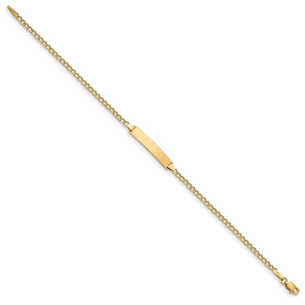 10k Polished Semi-Solid Chain/Solid Plate Cuban Link 23x4mm Plate ID Bracelet